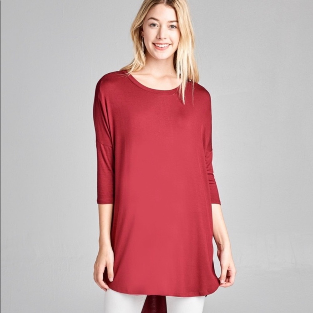 LARGE - NEW! Hi low Wine Tunic - Picture 2 of 2